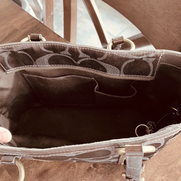 COACH Signature Metallic Print Shoulder Handbag - Picture 4 of 5